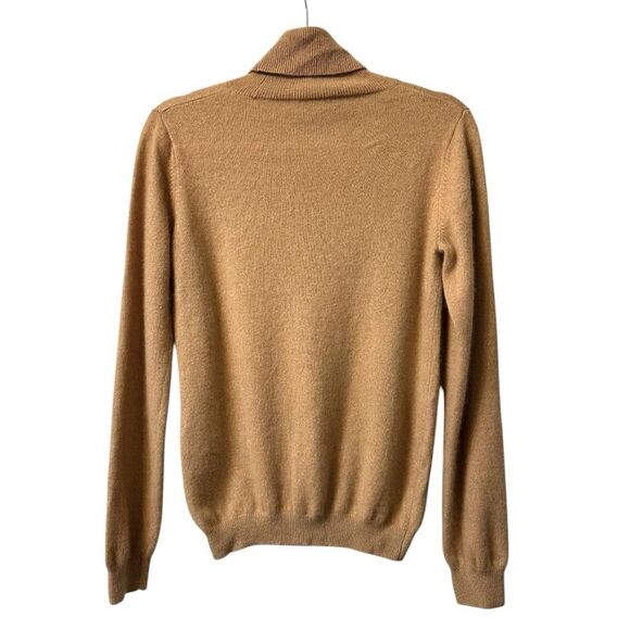 LILYSILK 100% Cashmere Turtleneck Sweater Camel Color S 4 6 - Picture 3 of 8